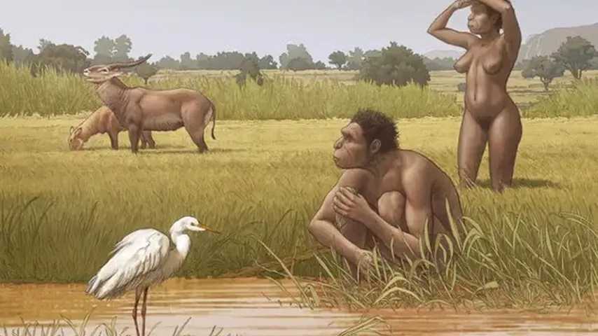 Homo bodoensis en la sabana africana del Pleistoceno Medio. (Foto: EttoreMazza)