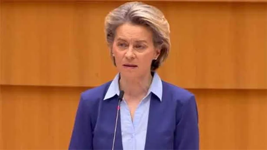 Importante intervención ante el Parlamento Europeo. (Foto: VonderLeyen)